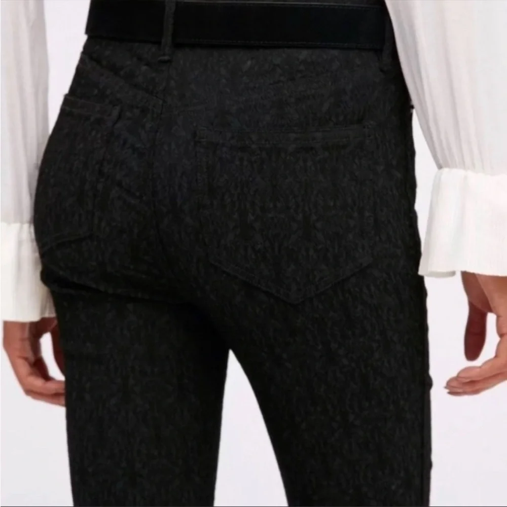 Free People Black Peyton Jacquard Skinny Jeans Sz 28 EUC